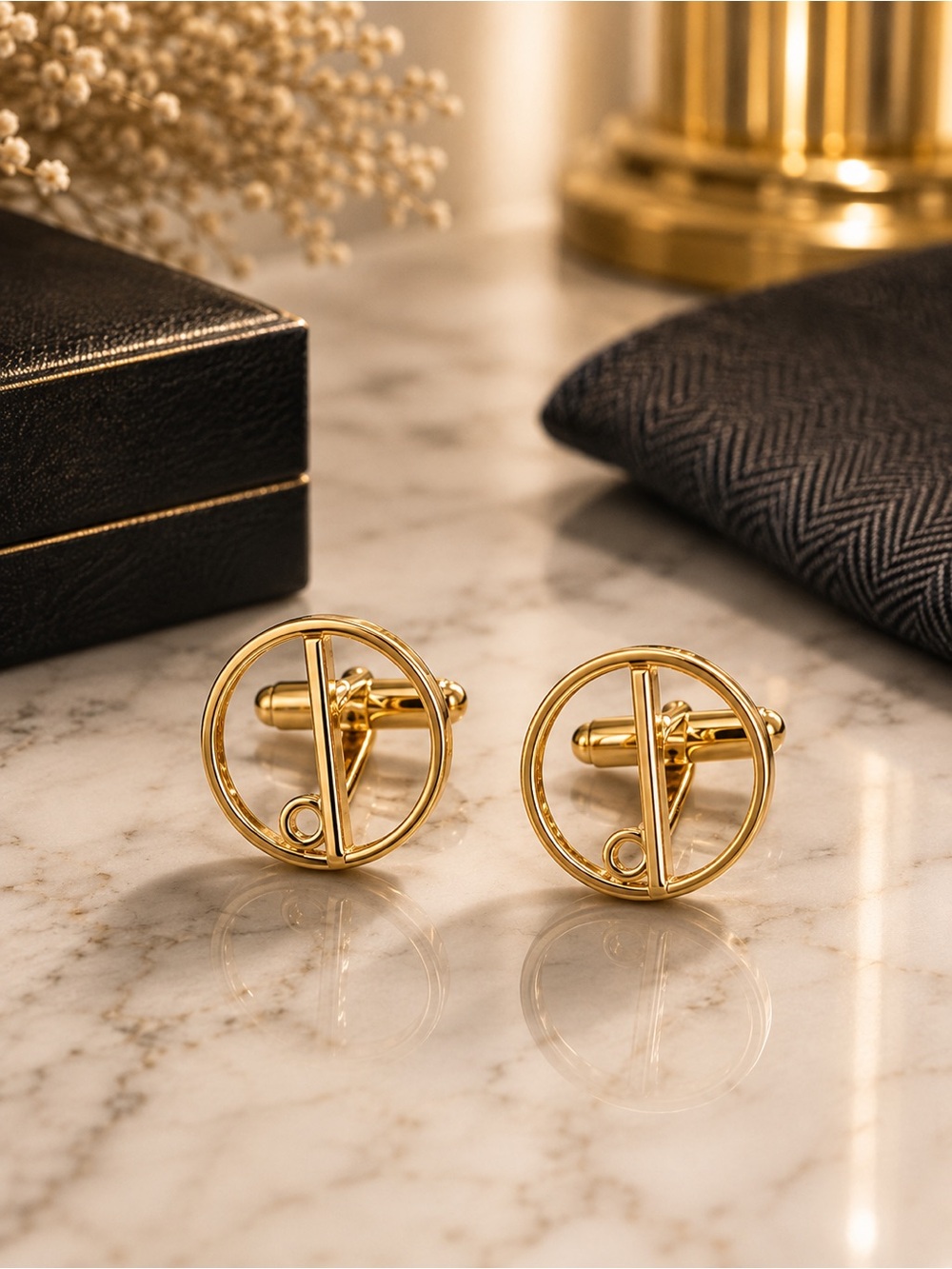 Alfred Dunhill Men’s Gold-Tone Cufflinks | Excellent Condition | Authentic
